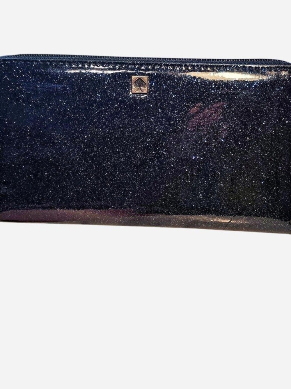 EUC 2015 Kate Spade Midnight Navy Blue Glitter Zip-Around Continental Wallet - Picture 9 of 16
